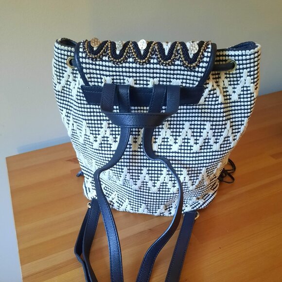 Rebecca Minkoff Bohemian Beaded Fringe Leather Embroidered Mirror Backpack - Picture 3 of 9